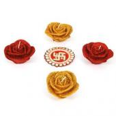 Colorful Rose Diyas Gifts toCunningham Road, Diya Set to Cunningham Road same day delivery