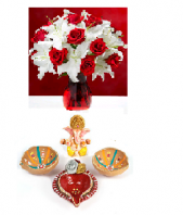 Pure Sophistication with Divine Diya Set Gifts toChamrajpet, Combinations to Chamrajpet same day delivery