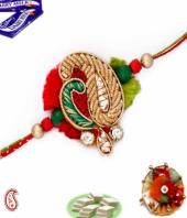 Zardosi Rakhi Gifts toCox Town, flowers and rakhi to Cox Town same day delivery