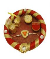 Elegant Rakhi Thali Gifts toCox Town, flowers and rakhi to Cox Town same day delivery