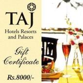 Taj Gift Voucher 8000 Gifts toJayamahal, Gifts to Jayamahal same day delivery