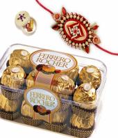 Sweet rakhi treat Gifts toIndia, flowers and rakhi to India same day delivery