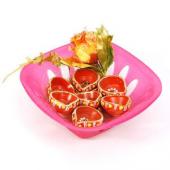 Beautiful Earthen Diya Set Gifts toJayamahal, Diyas to Jayamahal same day delivery