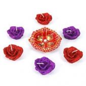 Vibrant Rose Diyas Gifts toCunningham Road,  to Cunningham Road same day delivery