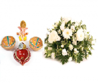 Divine Diya Set and Gift Harmony Gifts toCox Town, Combinations to Cox Town same day delivery