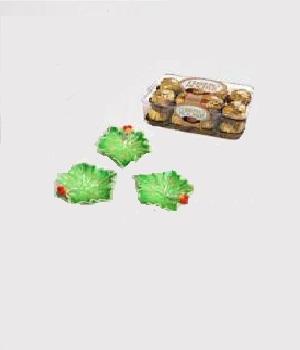 Choclate with Leaf Shaped Terracotta Diyas