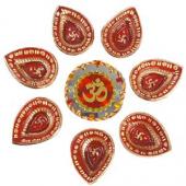 Terracotta Diya Set Gifts toCottonpet,  to Cottonpet same day delivery