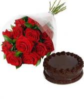 Roses and Cake Gifts toHBR Layout,  to HBR Layout same day delivery