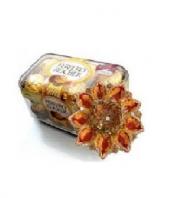 Attractive Diya Thali and Ferrero Rocher 16 pc Gifts toElectronics City,  to Electronics City same day delivery