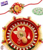 Rakhi Thali Gifts toBTM Layout, flowers and rakhi to BTM Layout same day delivery