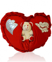 Heart with Teddy Gifts toTeynampet, toys to Teynampet same day delivery