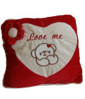 Love Me Square Pillow Gifts toKilpauk, teddy to Kilpauk same day delivery