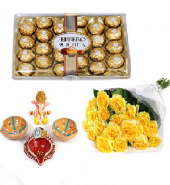 Ferrero Rocher and Divine Diyas with Sorbet Gifts toCV Raman Nagar, Combinations to CV Raman Nagar same day delivery