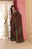 Printed maroon georgette saree Gifts toEgmore, sarees to Egmore same day delivery